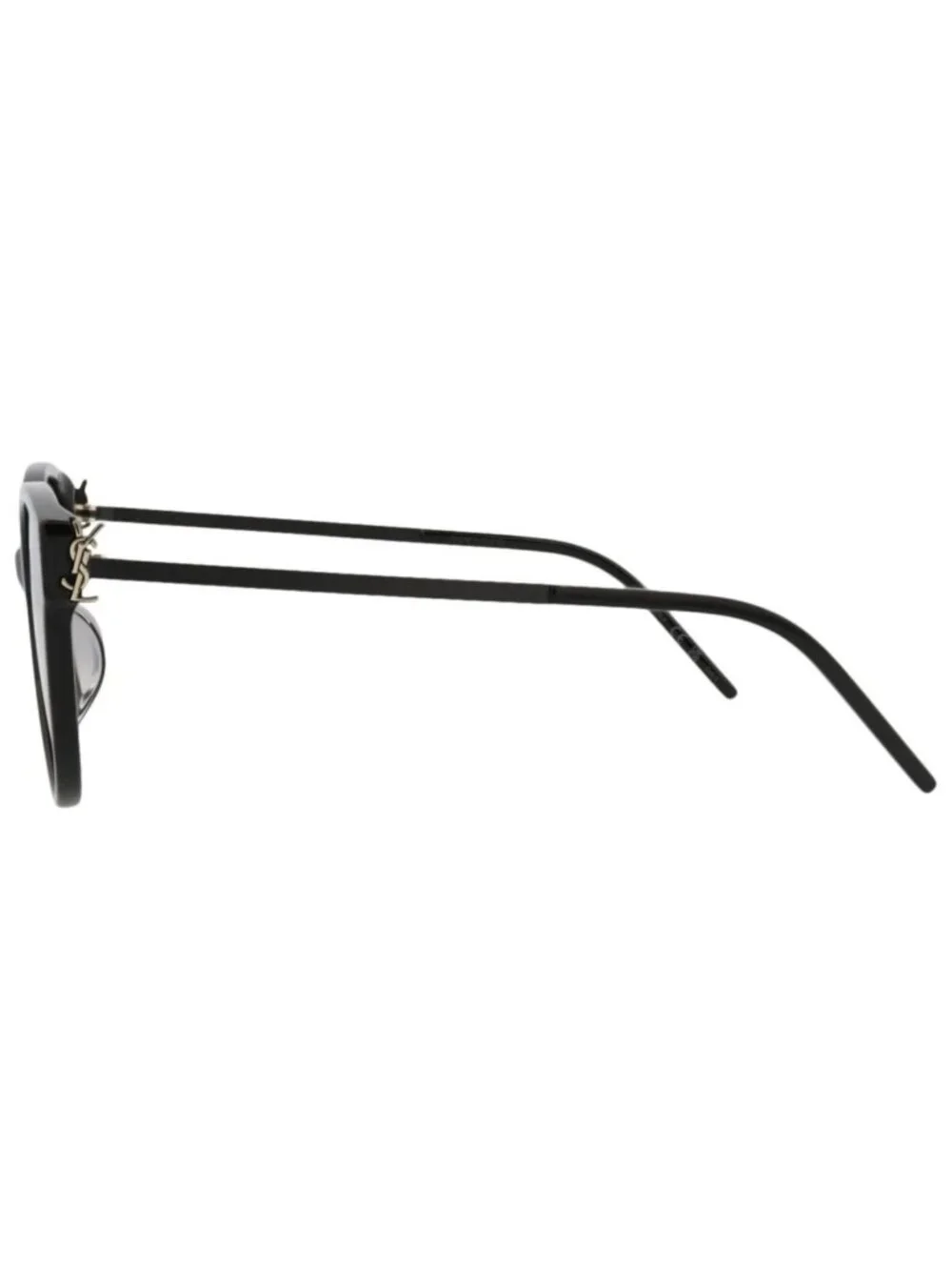 New Saint Laurent Women's Sunglasses Round Oval Acetate Frame Black Black Smoke